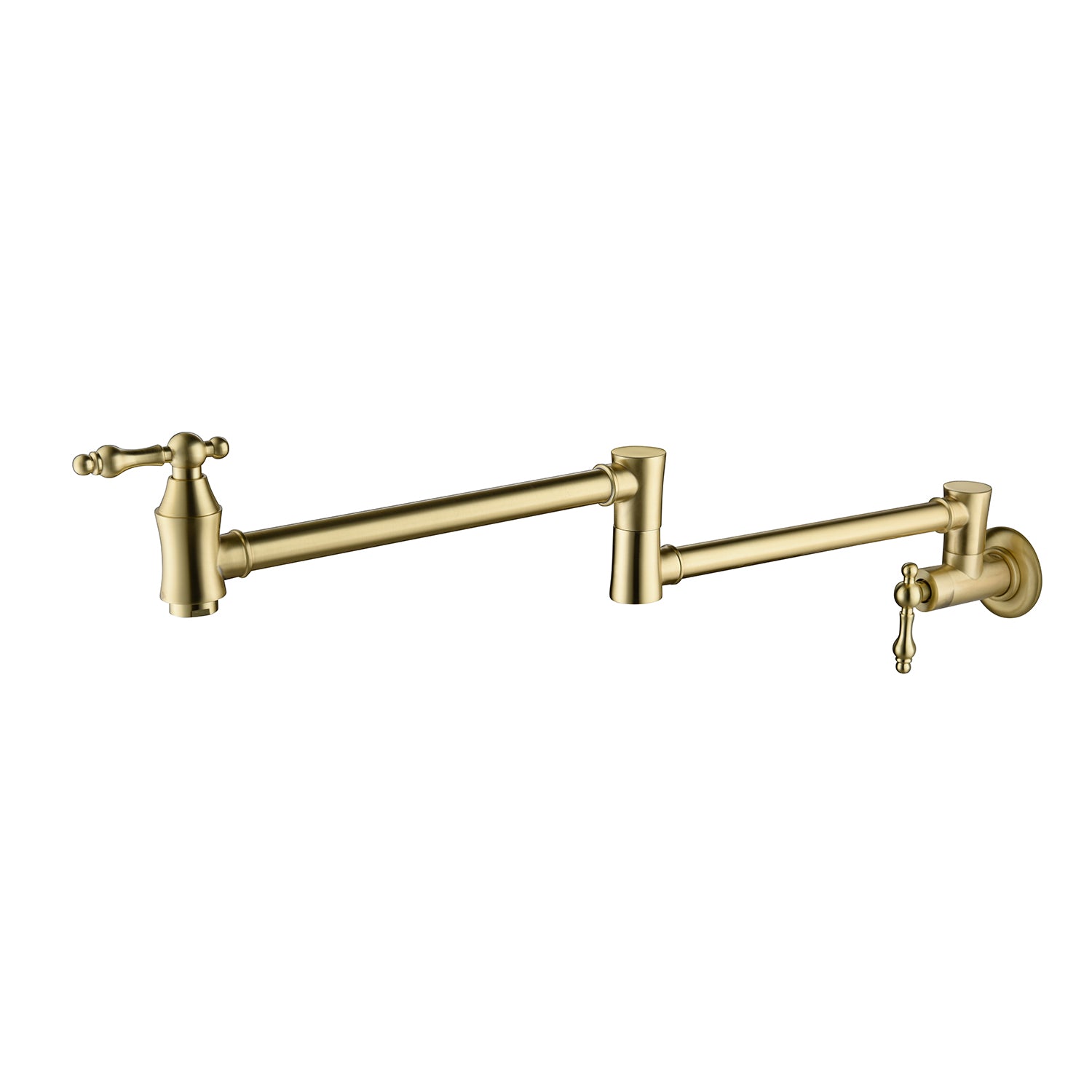 Gold kitchen faucet on a white background